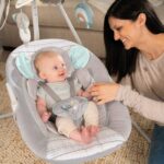 Ingenuity InLighten - Columpio para bebé de 5 velocidades, asiento giratorio para bebé, arnés de seguridad de 5 puntos,