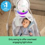 Ingenuity InLighten - Columpio para bebé de 5 velocidades, asiento giratorio para bebé, arnés de seguridad de 5 puntos,