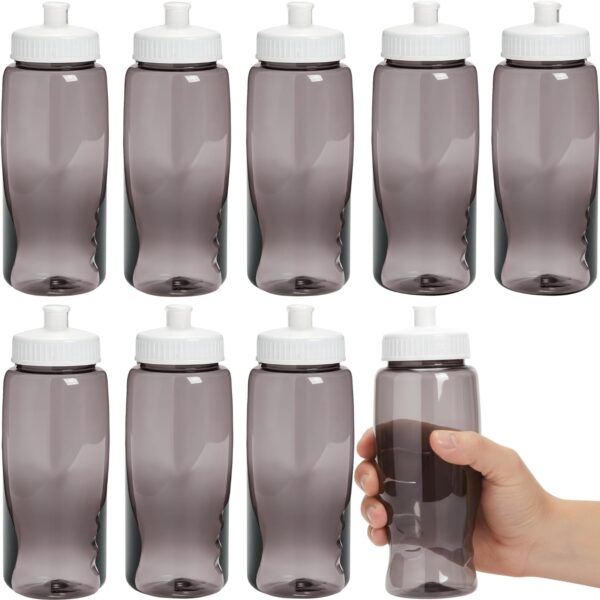 Botellas de agua de plástico negro Oriental Trading Company 14112688 27 onzas paquete con 50 piezas