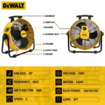 Secador Aire Portátil DEWALT DXAM-2260 600 CFM y Ventilador Industrial DXF-2042 20 Pulgadas 3 Velocidades