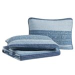 Juego de edredón reversible algodón Nautica Revman International USHSA91225593 tamaño Queen azul Ridgeport 3 piezas toda
