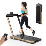 Caminadora Plegable 2 en 1 SPORFIT TR 0104 Bajo Escritorio Control Remoto Pantalla LED 0.6-9.9 MPH Capacidad 269 Libras