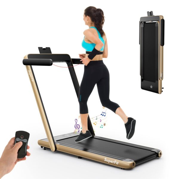 Caminadora Plegable 2 en 1 SPORFIT TR 0104 Bajo Escritorio Control Remoto Pantalla LED 0.6-9.9 MPH Capacidad 269 Libras