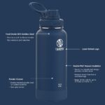 Termo Botella de Agua Takeya Actives Acero Inoxidable con Tapa de Boquilla 24 oz Color Medianoche