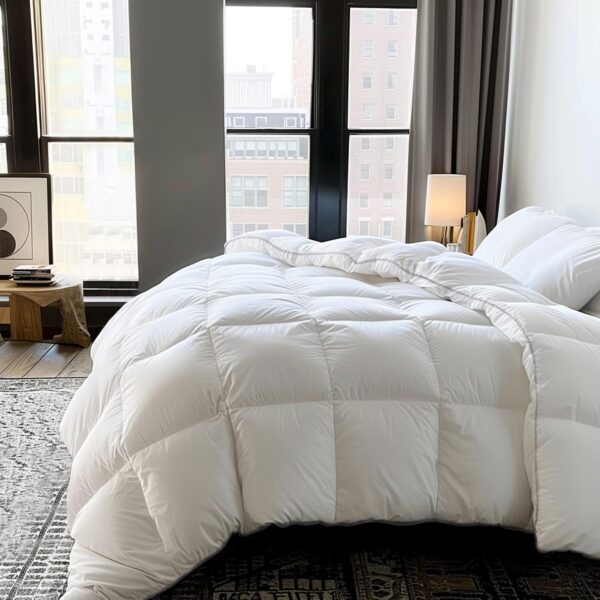 Edredon de plumas y plumon blanco Blue Ridge Home Fashions MS-DC-40 todas las estaciones algodon 100% 240 hilos 4 bucles