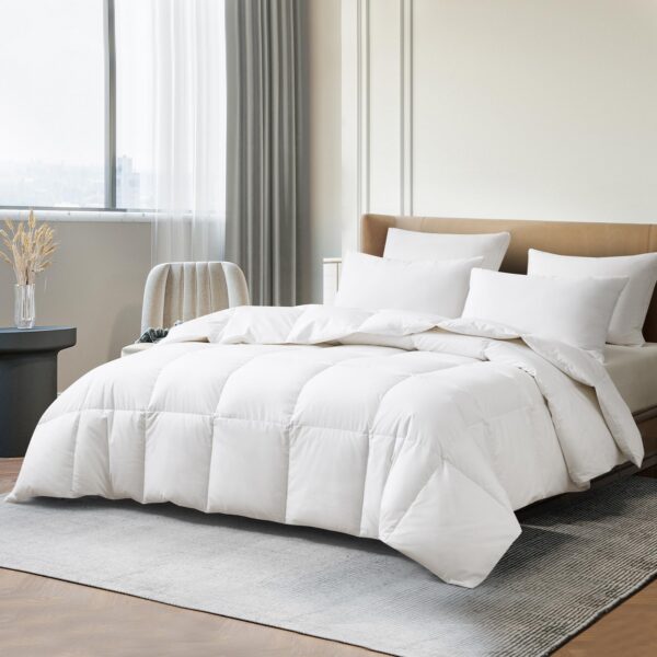 Edredón de fibra de plumón de ganso blanco Martha Stewart Blue Ridge Home Fashions MS002066 mezcla Tencel Lyocell algodó