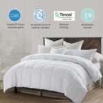 Edredón de fibra de plumón de ganso blanco Martha Stewart Blue Ridge Home Fashions MS002066 mezcla Tencel Lyocell algodó