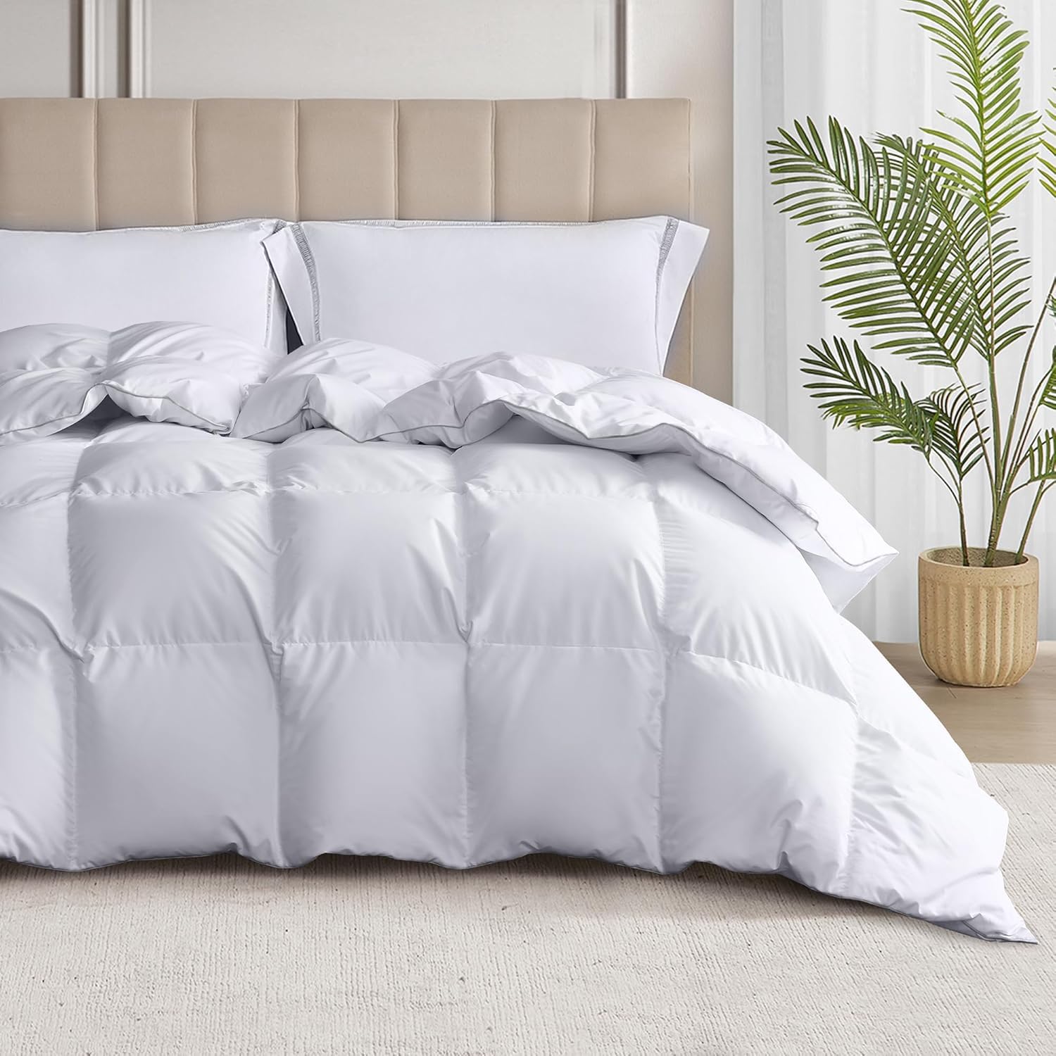 Version 1.0.0 Edredon de plumon de ganso blanco y plumas Martha Stewart Blue Ridge Home Fashions MS003036 todas las estaciones funda 1