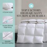 Edredon de plumon de ganso blanco y plumas Martha Stewart Blue Ridge Home Fashions MS003036 todas las estaciones funda 1