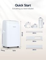 Aire acondicionado portátil VAGKRI VA-AC03 12000 BTU 3 en 1 ventilador deshumidificador enfría hasta 42 metros cuadrados