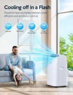 Aire acondicionado portátil VAGKRI VA-AC03 12000 BTU 3 en 1 ventilador deshumidificador enfría hasta 42 metros cuadrados