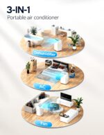 Aire acondicionado portátil VAGKRI VA-AC03 12000 BTU 3 en 1 ventilador deshumidificador enfría hasta 42 metros cuadrados