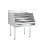 Soporte para botella de licor Restaurantware Kitchen Tek RWT1086S acero inoxidable 304 24x23x33 pulgadas patas galvaniza