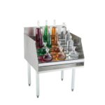 Soporte para botella de licor Restaurantware Kitchen Tek RWT1086S acero inoxidable 304 24x23x33 pulgadas patas galvaniza
