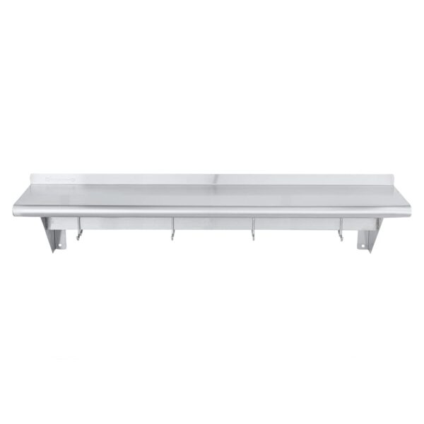 Estante para ollas de pared Restaurantware Kitchen Tek RWT1079S acero inoxidable 430 30 x 122 cm 18 ganchos galvanizados