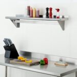 Estante para ollas de pared Restaurantware Kitchen Tek RWT1079S acero inoxidable 430 30 x 122 cm 18 ganchos galvanizados