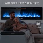 Chimenea Eléctrica Infrarroja TURBRO INF60W-3D 60 Pulgadas WiFi 1500W Llama 3D Empotrada o Mural con Sonido Crepitante