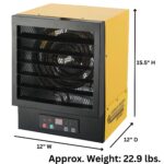Calentador de Aire Forzado Eléctrico Dura Heat EWH5510 17,060 BTU con Control Remoto para Taller y Garaje