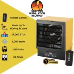 Calentador de Aire Forzado Eléctrico Dura Heat EWH5510 17,060 BTU con Control Remoto para Taller y Garaje