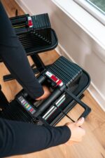 Mancuernas ajustables PowerBlock Elite USA de 90 libras, vendidas en pares, mancuernas de 5-90 lb., construcción durader