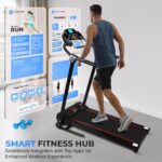 Caminadora eléctrica plegable SereneLife SLFTRD18.5 app deportiva FitShow Bluetooth compatible con teléfono tableta y la