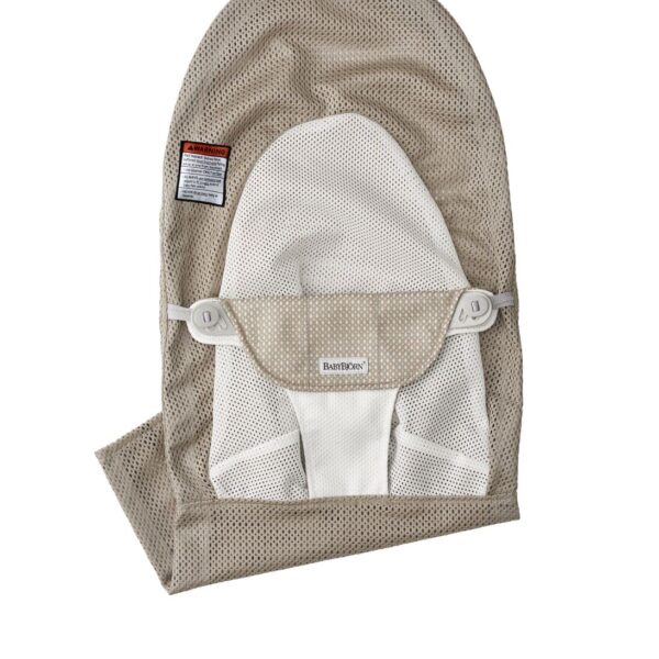 BabyBjörn Asiento extra de tela para gorila, malla, gris beige/blanco