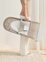 BabyBjörn Asiento extra de tela para gorila, malla, gris beige/blanco