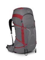 Osprey Eja Pro 55L Mochila de mochilero para mujer, color gris Dale gris/rojo de flor de pascua, WM/L