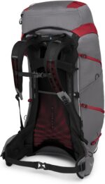 Osprey Eja Pro 55L Mochila de mochilero para mujer, color gris Dale gris/rojo de flor de pascua, WM/L