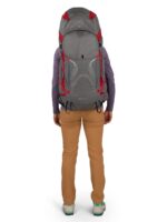 Osprey Eja Pro 55L Mochila de mochilero para mujer, color gris Dale gris/rojo de flor de pascua, WM/L