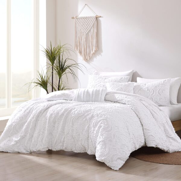Juego de edredón Urban Casual Riverbrook Home 88488 blanco 5 piezas tamaño King