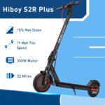 Hiboy S2R Plus Electric Scooter, 500W Peak Motor, 19 MPH, 22 Miles Long-Range, Foldable Commuter Electric Scooter Adults