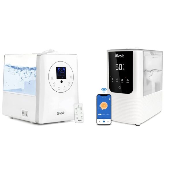 Paquete de humidificadores LEVOIT inteligentes niebla cálida y fría 6L y OasisMist control WiFi Alexa VeSync dormitorio