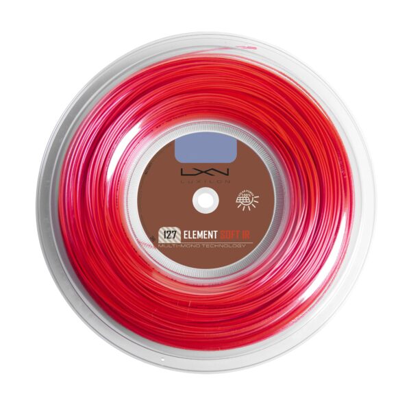 Luxilon Element Soft 127 - Cuerda de tenis (656.2 ft, color rojo)