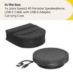 Jabra Speak2 40 Altavoz Portátil - 4 Micrófonos con Cancelación de Ruido, Altavoz Portátil de Rango Completo de 50mm, Au