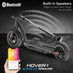 Hover-1 Alpha 2.0 Foldable Electric Scooter with 450W Brushless Motor, 18 mph Max Speed, 10” Air-Filled Tires and 12 Mil
