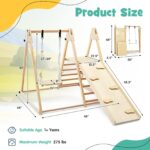 OLAKIDS Gimnasio de Selva Interior 4 en 1 Plegable para Niños Pequeños de Madera Montessori Juguetes de Escalada para Be