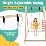 OLAKIDS Gimnasio de Selva Interior 4 en 1 Plegable para Niños Pequeños de Madera Montessori Juguetes de Escalada para Be