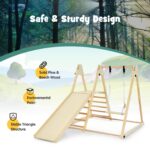OLAKIDS Gimnasio de Selva Interior 4 en 1 Plegable para Niños Pequeños de Madera Montessori Juguetes de Escalada para Be