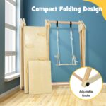 OLAKIDS Gimnasio de Selva Interior 4 en 1 Plegable para Niños Pequeños de Madera Montessori Juguetes de Escalada para Be