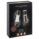 Cole & Mason H332293 Derwent Black Wood Salt and Pepper Mills, Gourmet Precision+, Ajuste de Molienda, Haya Teñida/Acríl