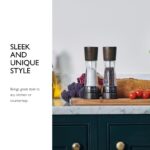 Cole & Mason H332293 Derwent Black Wood Salt and Pepper Mills, Gourmet Precision+, Ajuste de Molienda, Haya Teñida/Acríl