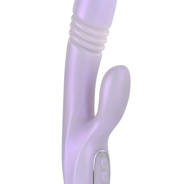 Nuevo Playboy Pleasure Bumping Bunny recargable empuje calentamiento de silicona doble estimulación impermeable conejo v