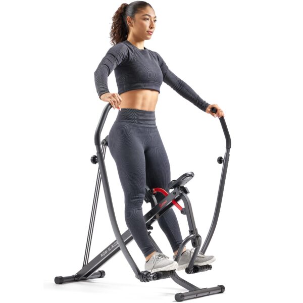 Máquina de sentadillas y remo Row-N-Ride Sunny Health Fitness SF-A022070 resistencia ajustable entrenamiento glúteos y c