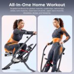 Máquina de sentadillas y remo Row-N-Ride Sunny Health Fitness SF-A022070 resistencia ajustable entrenamiento glúteos y c