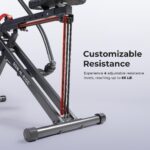 Máquina de sentadillas y remo Row-N-Ride Sunny Health Fitness SF-A022070 resistencia ajustable entrenamiento glúteos y c