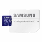 Samsung Tarjeta de memoria microSD PRO Plus + adaptador, microSDXC de 512 GB, hasta 180 MB/s, Full HD y 4K UHD, UHS I, C