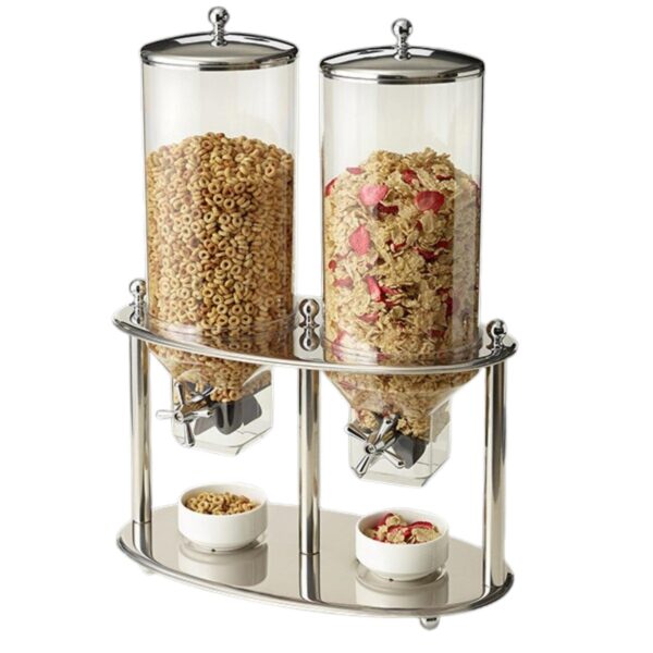 Dispensador cereal doble acero inoxidable Steelite International 7345MW117 uso bufe restaurante comercial