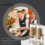 Dispensador cereal doble acero inoxidable Steelite International 7345MW117 uso bufe restaurante comercial