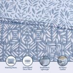 Colcha reversible matelasse botanica Madison Park JLA Home MPS13-501 tamano King Cal King azul 3 piezas
